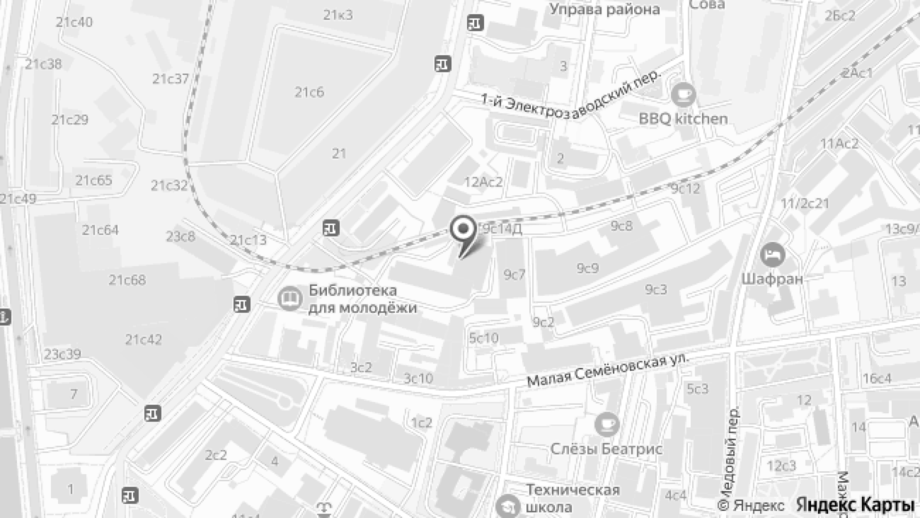 Карта проезда к адресу Москва, ул. Электрозаводская, д. 21
